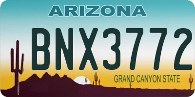 AZ license plate BNX3772