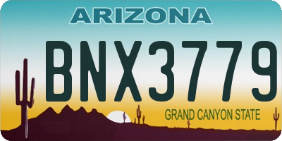 AZ license plate BNX3779