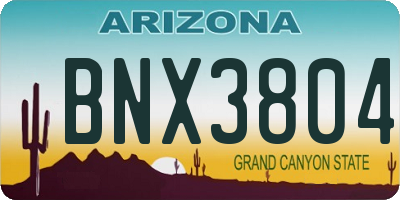 AZ license plate BNX3804