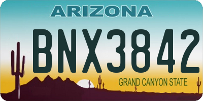 AZ license plate BNX3842