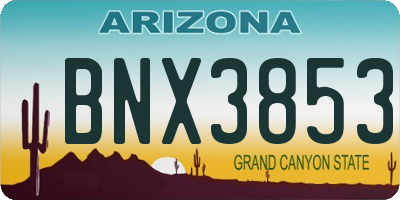 AZ license plate BNX3853
