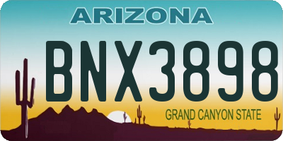 AZ license plate BNX3898