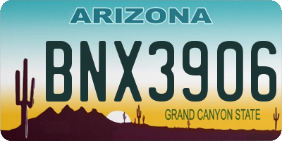 AZ license plate BNX3906