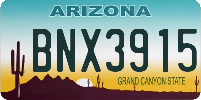 AZ license plate BNX3915
