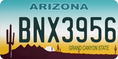 AZ license plate BNX3956