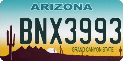 AZ license plate BNX3993