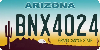 AZ license plate BNX4024