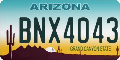 AZ license plate BNX4043