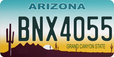 AZ license plate BNX4055