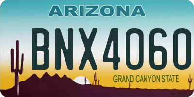 AZ license plate BNX4060