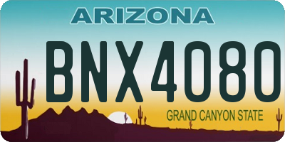 AZ license plate BNX4080
