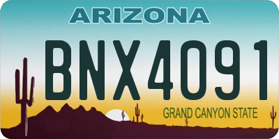 AZ license plate BNX4091