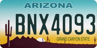 AZ license plate BNX4093