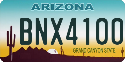 AZ license plate BNX4100