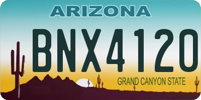 AZ license plate BNX4120
