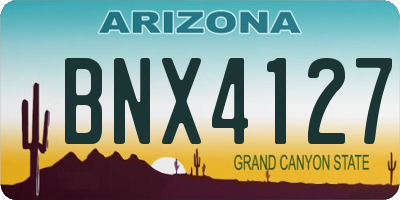 AZ license plate BNX4127