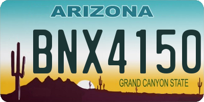 AZ license plate BNX4150