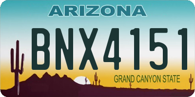 AZ license plate BNX4151