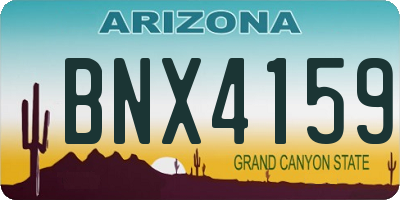 AZ license plate BNX4159