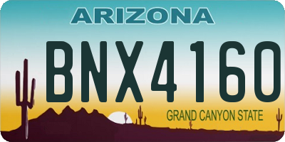 AZ license plate BNX4160
