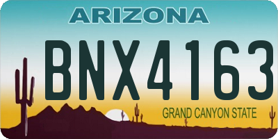 AZ license plate BNX4163