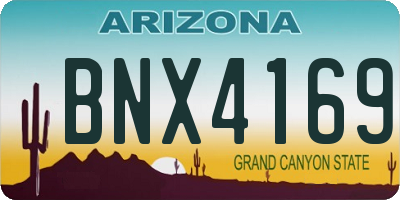 AZ license plate BNX4169