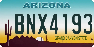 AZ license plate BNX4193