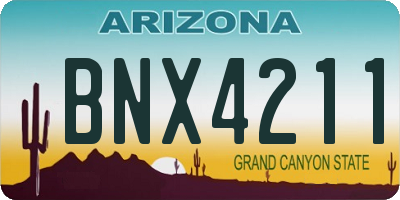 AZ license plate BNX4211