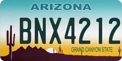 AZ license plate BNX4212