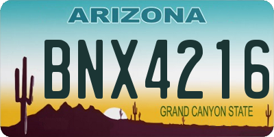 AZ license plate BNX4216