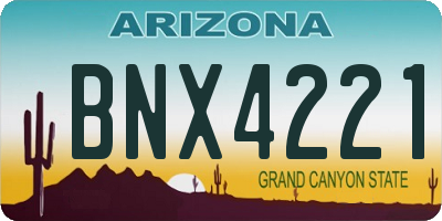 AZ license plate BNX4221