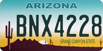 AZ license plate BNX4228