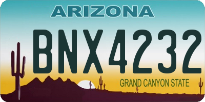 AZ license plate BNX4232