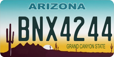 AZ license plate BNX4244