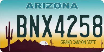 AZ license plate BNX4258