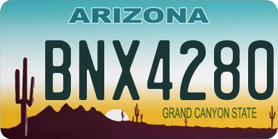AZ license plate BNX4280