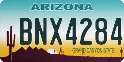 AZ license plate BNX4284