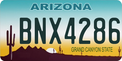 AZ license plate BNX4286