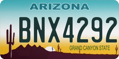 AZ license plate BNX4292