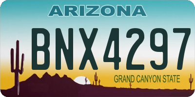 AZ license plate BNX4297