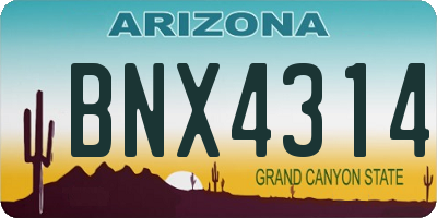 AZ license plate BNX4314