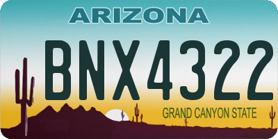 AZ license plate BNX4322