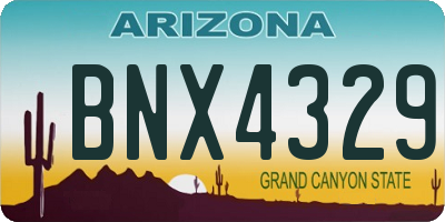AZ license plate BNX4329