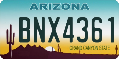 AZ license plate BNX4361