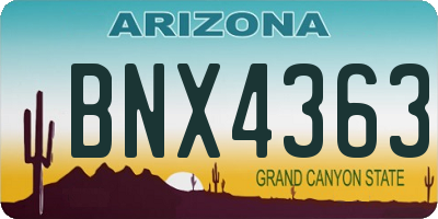 AZ license plate BNX4363