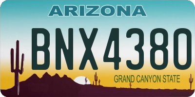 AZ license plate BNX4380