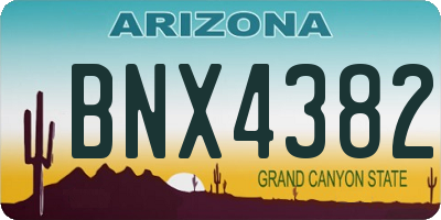AZ license plate BNX4382