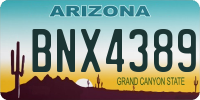 AZ license plate BNX4389