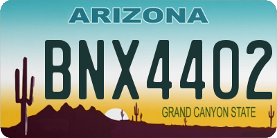 AZ license plate BNX4402