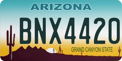 AZ license plate BNX4420